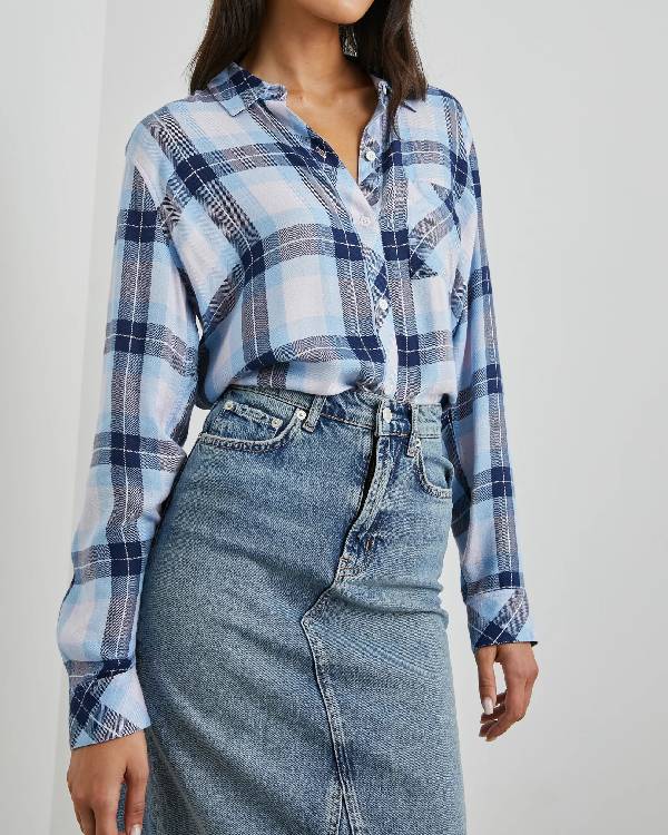 The Morning Show Reese Witherspoon Blue Plaid Shirt