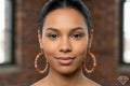 Primakind Women's Multicolored Thread-Wrapped Hoop Earrings