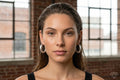 Primakind Title: Women's Thick Silver-Tone Hoop Earrings