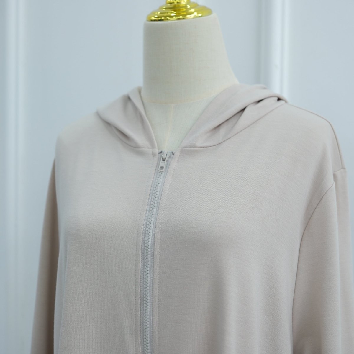 Primakind Hooded Zip-Front Abaya with Pockets