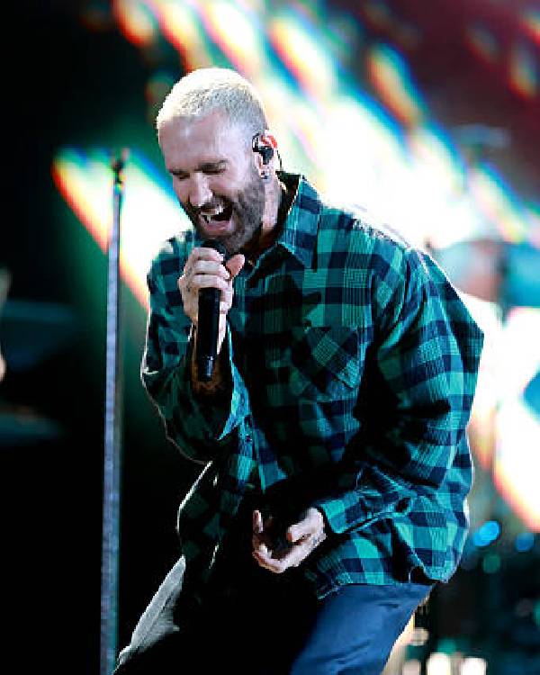 iHeartRadio Music Festival 2025 Adam Levine Green Plaid Shirt