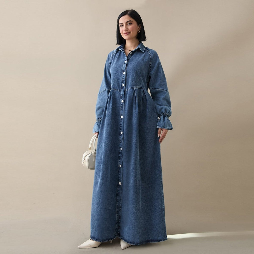 Lyocell Denim Maxi Dress(MS442)