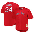 Men's Boston Red Sox David Ortiz Mitchell & Ness Red Big & Tall Cooperstown Collection Batting Practice Replica Jersey
