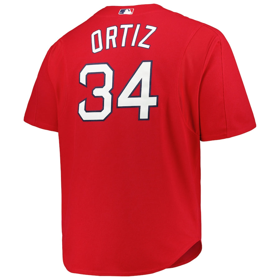 Men's Boston Red Sox David Ortiz Mitchell & Ness Red Big & Tall Cooperstown Collection Batting Practice Replica Jersey
