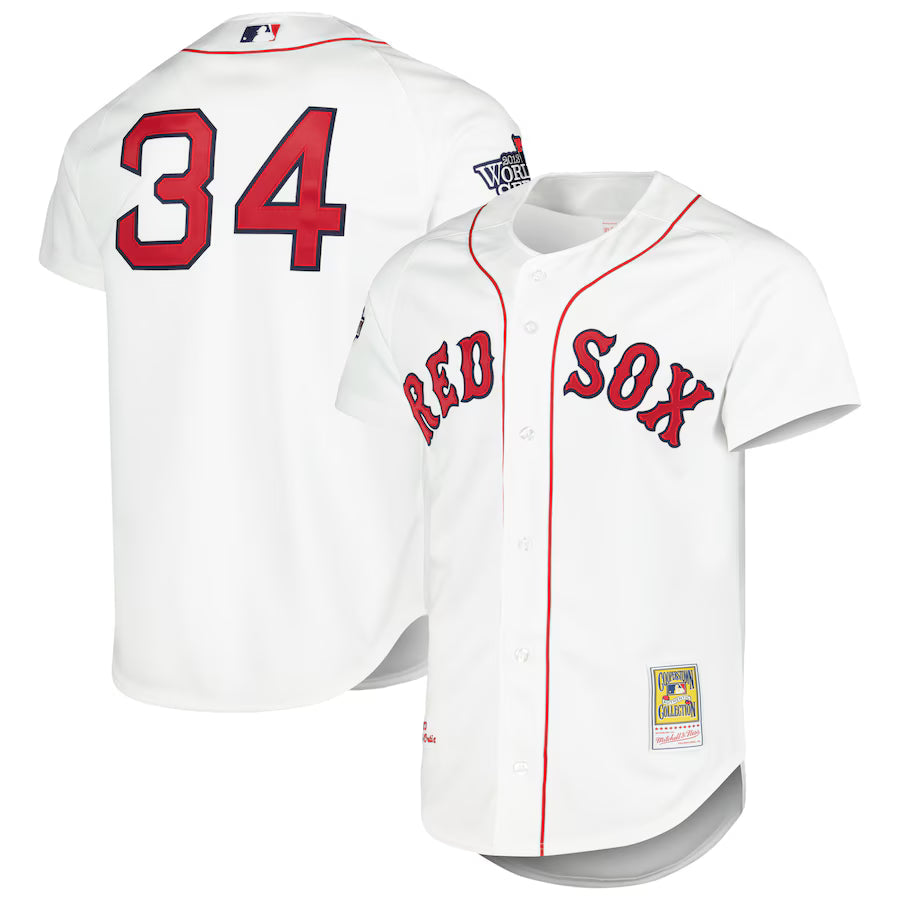 Men's Boston Red Sox David Ortiz Mitchell & Ness White Cooperstown Collection Authentic Jersey