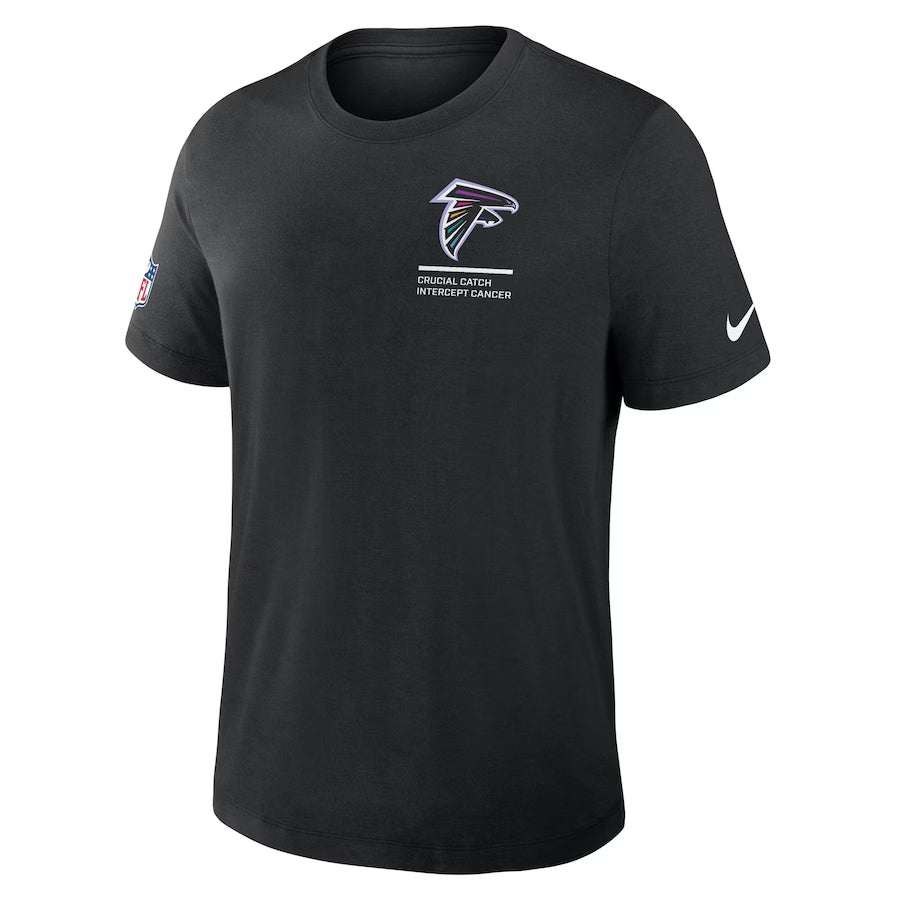 Atlanta Falcons Nike Black 2025 NFL Crucial Catch Tri-Blend Dri-FIT T-Shirt