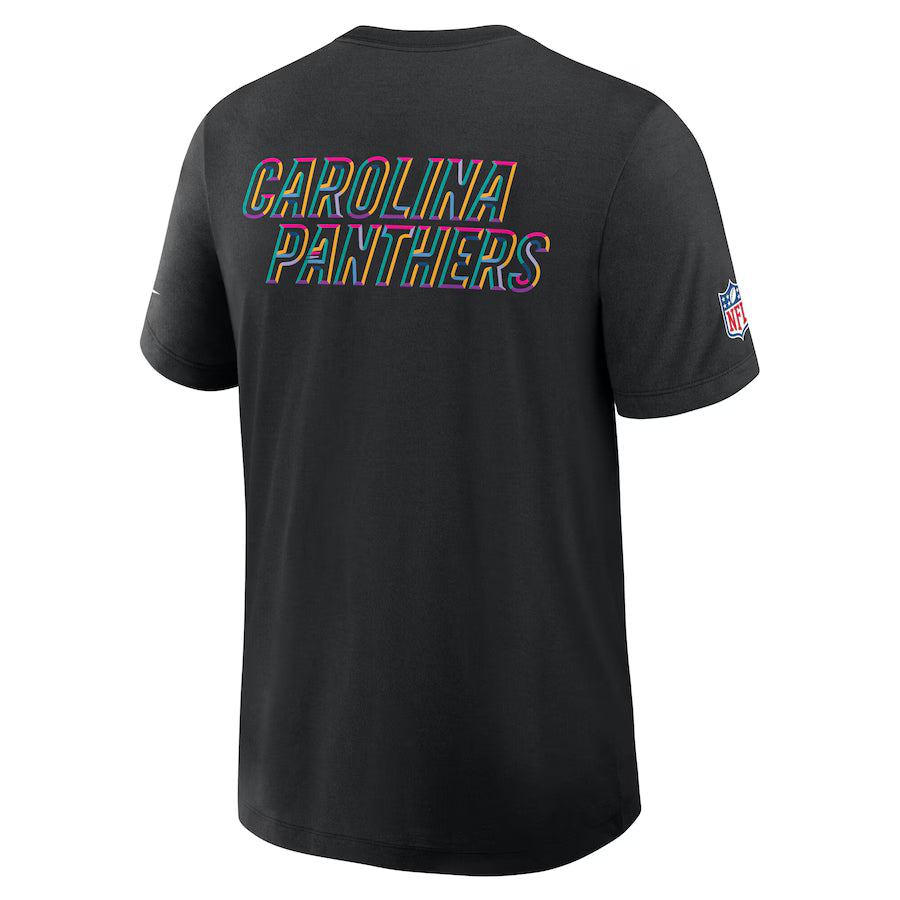 Carolina Panthers Nike Black 2025 NFL Crucial Catch Tri-Blend Dri-FIT T-Shirt