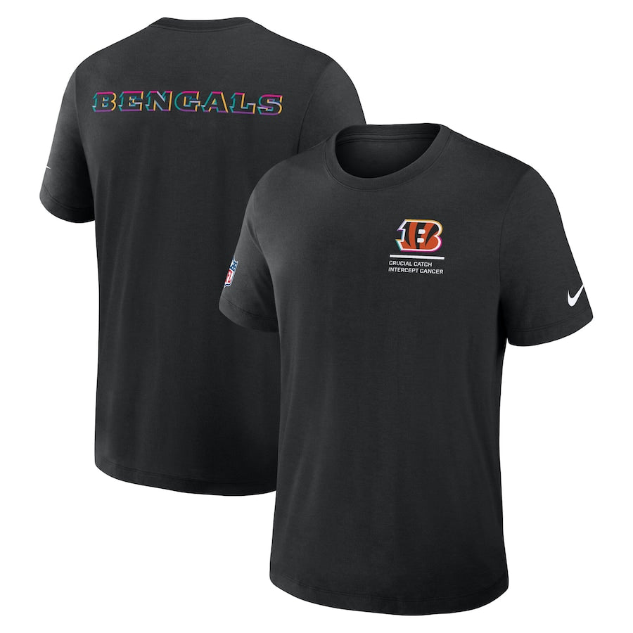 Cincinnati Bengals Nike Black 2025 NFL Crucial Catch Tri-Blend Dri-FIT T-Shirt