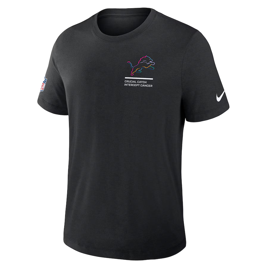 Detroit Lions Nike Black 2025 NFL Crucial Catch Tri-Blend Dri-FIT T-Shirt