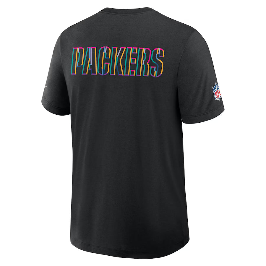Green Bay Packers Nike Black 2025 NFL Crucial Catch Tri-Blend Dri-FIT T-Shirt