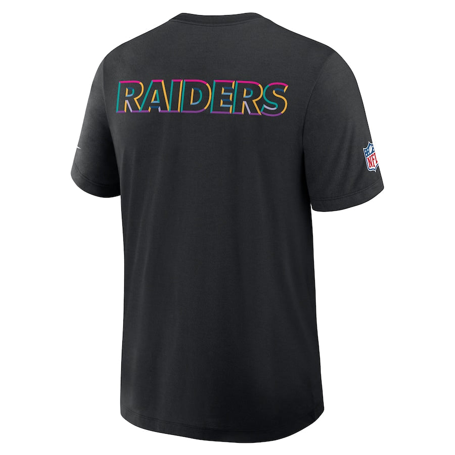 Las Vegas Raiders Nike Black 2025 NFL Crucial Catch Tri-Blend Dri-FIT T-Shirt