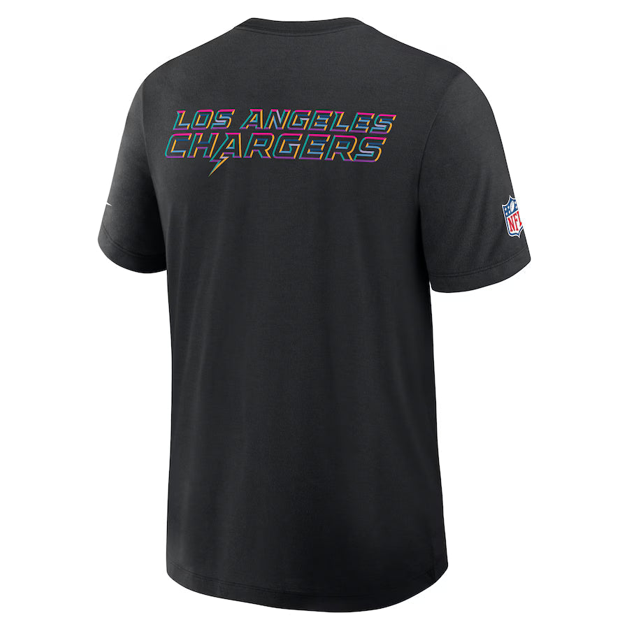 Los Angeles Chargers Nike Black 2025 NFL Crucial Catch Tri-Blend Dri-FIT T-Shirt
