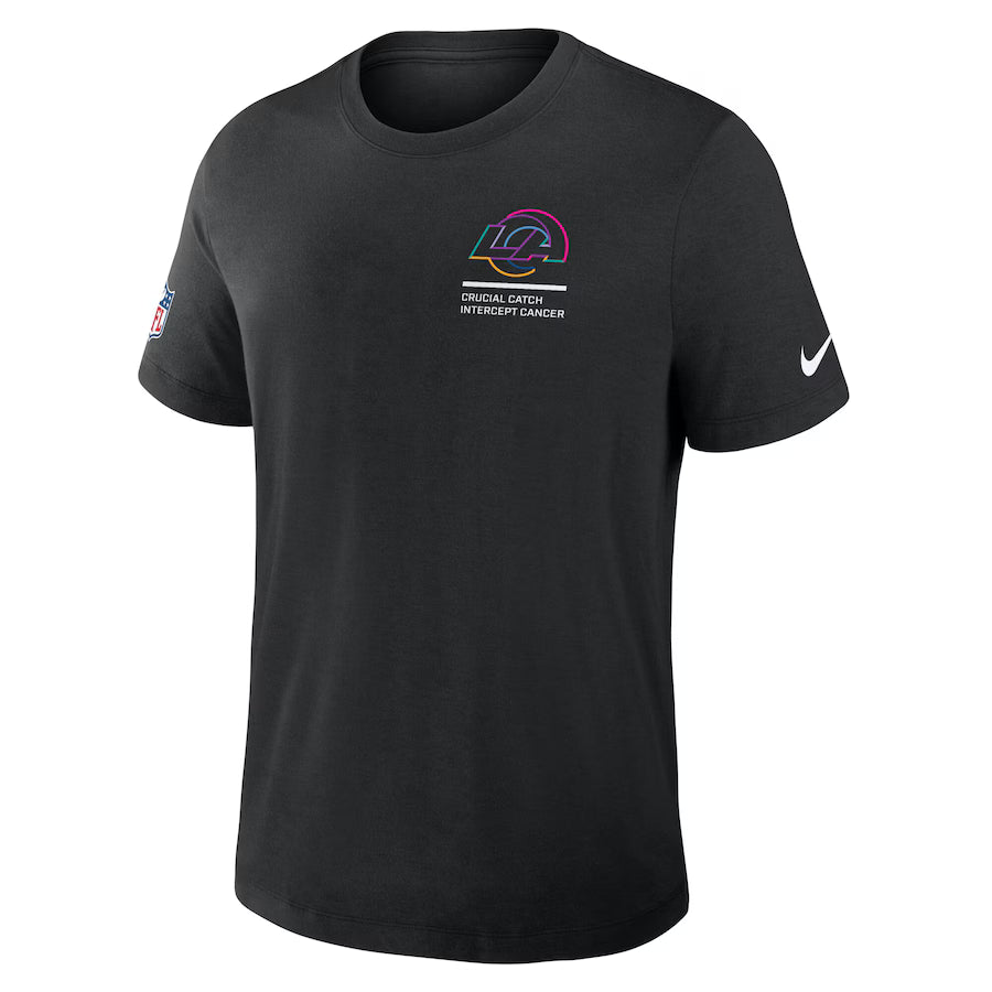 Los Angeles Rams Nike Black 2025 NFL Crucial Catch Tri-Blend Dri-FIT T-Shirt