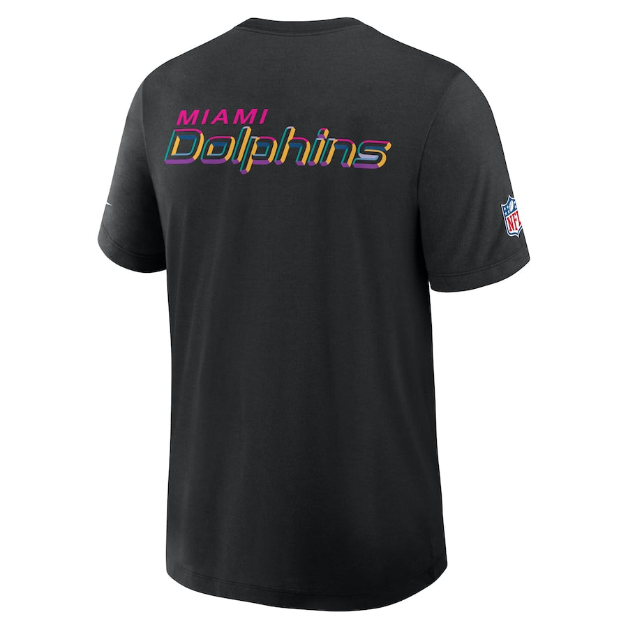 Miami Dolphins Nike Black 2025 NFL Crucial Catch Tri-Blend Dri-FIT T-Shirt