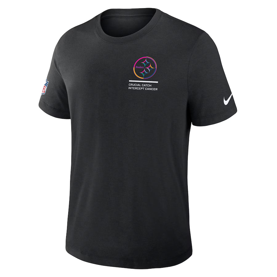 Pittsburgh Steelers Nike Black 2025 NFL Crucial Catch Tri-Blend Dri-FIT T-Shirt