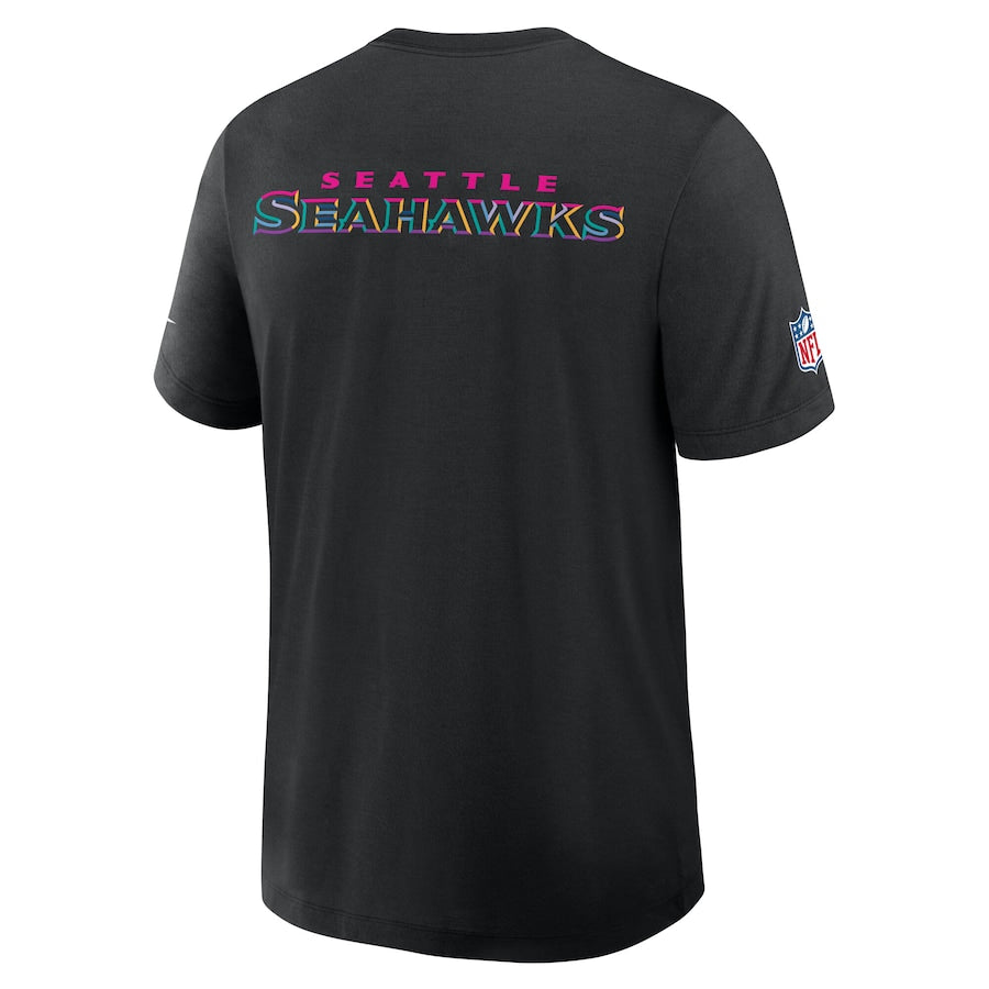 Seattle Seahawks Nike Black 2025 NFL Crucial Catch Tri-Blend Dri-FIT T-Shirt