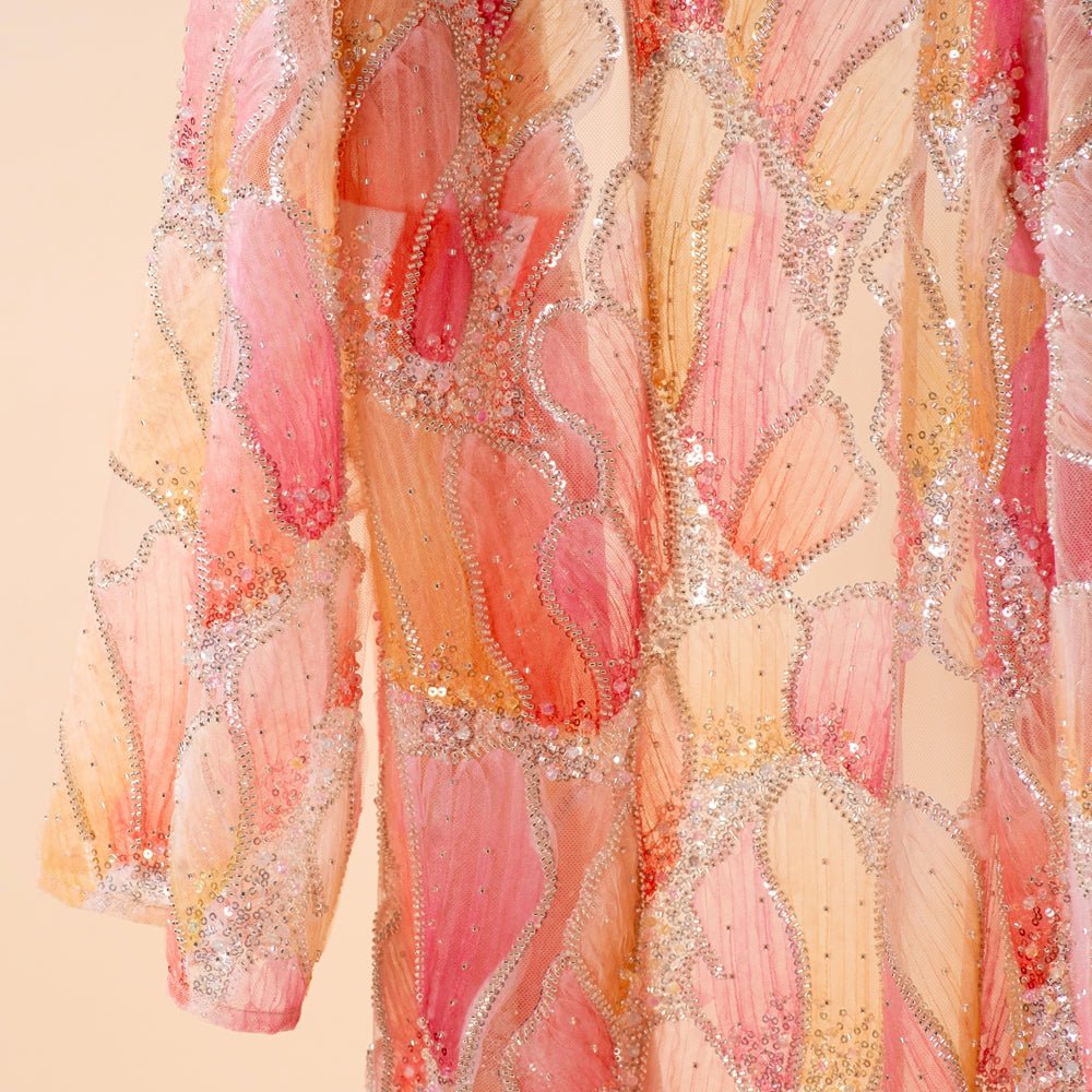 Primakind Petal Glow Hand-Embroidered Open Abaya Secret Garden Series