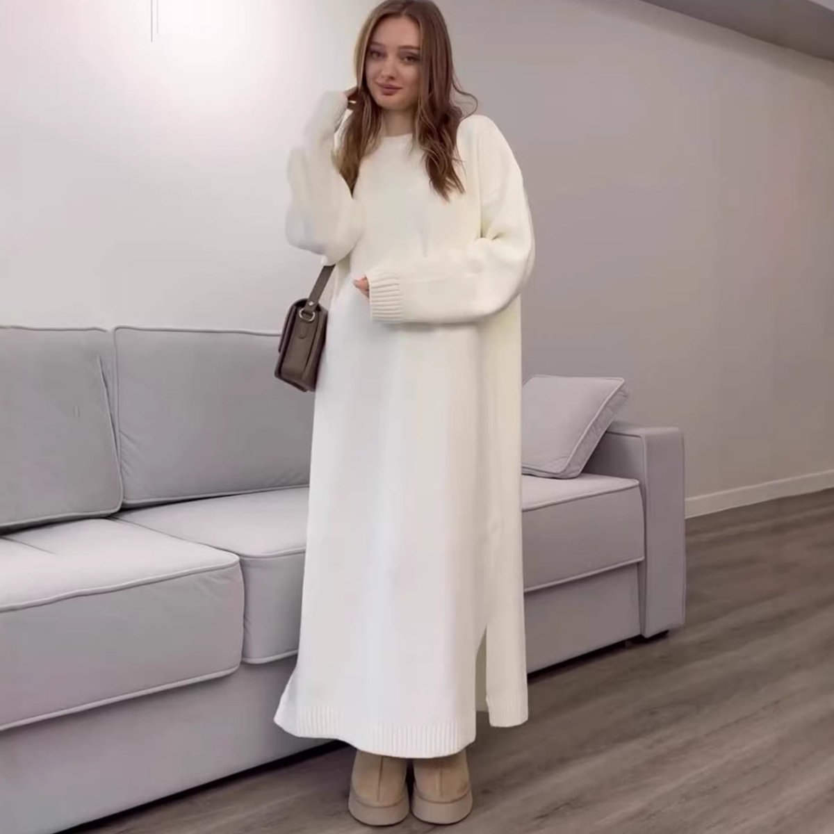 PrimaKind Ribbed Knit Maxi Dress