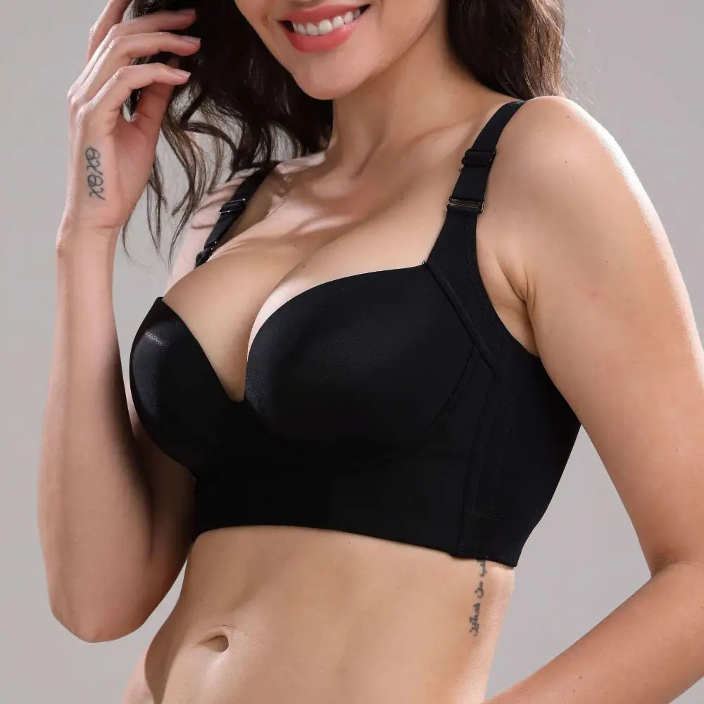Primakind Seamless Black Plus Size Bra Without Wire