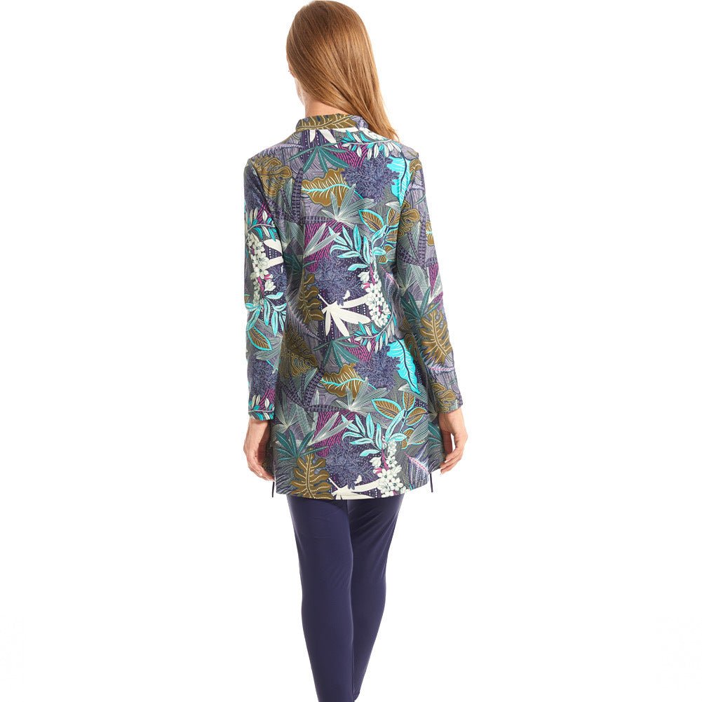 Primakind Tropical Print Modest Burkini Swimsuit Set