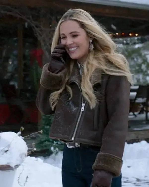 A Wild West Christmas Natalie Hall Brown Suede Jacket