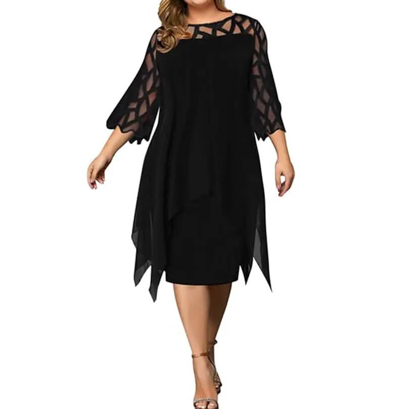 Primakind Women's Plus Size Solid Color Sheath Dress