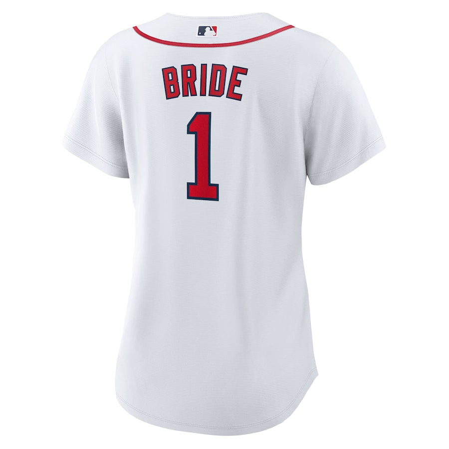 Women's Boston Red Sox Nike White #1 Bride Home Replica Jersey