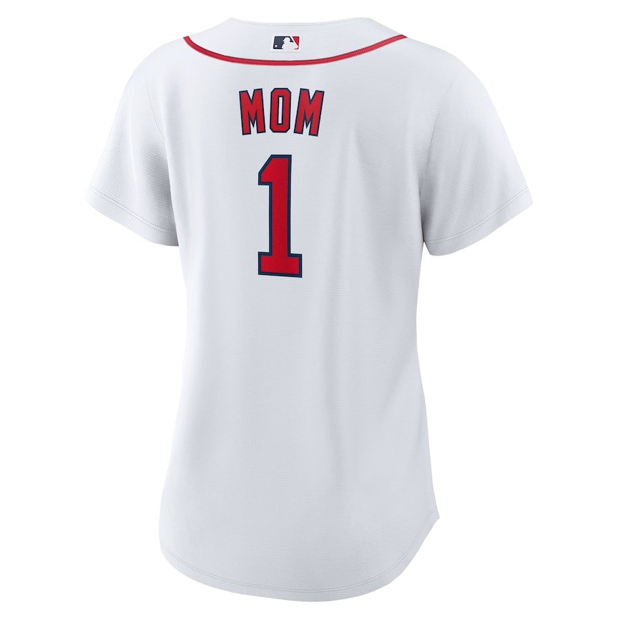 Women's Boston Red Sox Nike White #1 Mom Home Replica Jersey