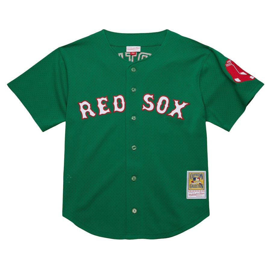 Youth Boston Red Sox David Ortiz Mitchell & Ness Green Cooperstown Collection Mesh Batting Practice Jersey