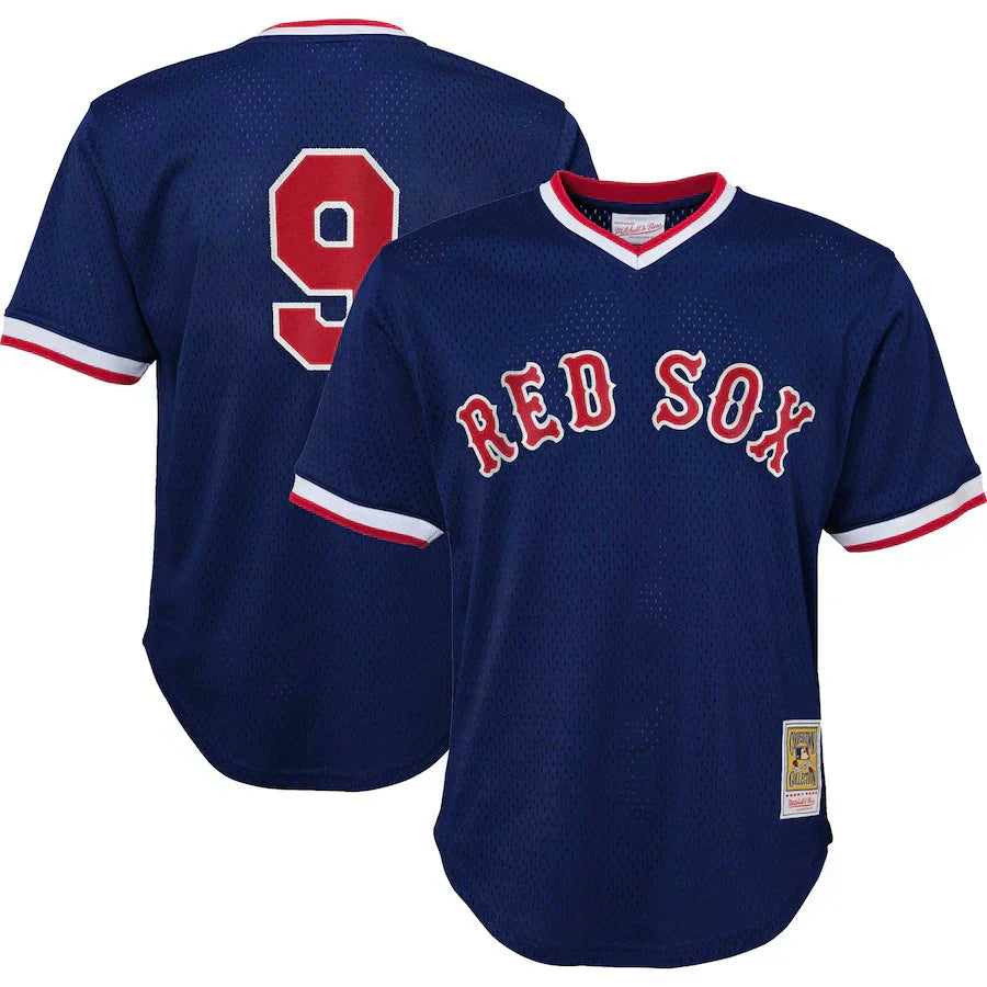 Youth Boston Red Sox Ted Williams Mitchell & Ness Navy Cooperstown Collection Mesh Batting Practice Jersey